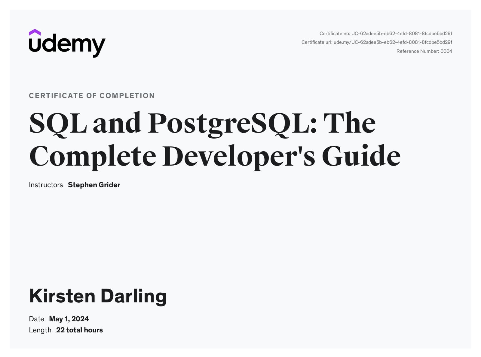 SQL and PostgreSQL